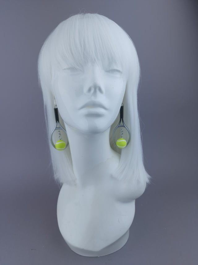 Pearls & Swine: Wimbledon Tennis Ball & Racket Earrings