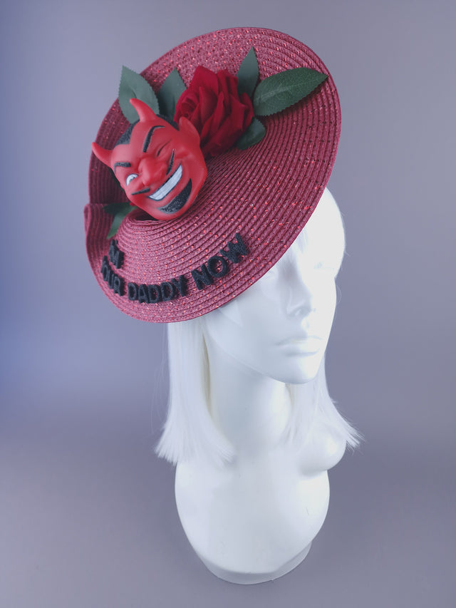 "I'm Your Daddy Now" Roses & Devil Quote Hat