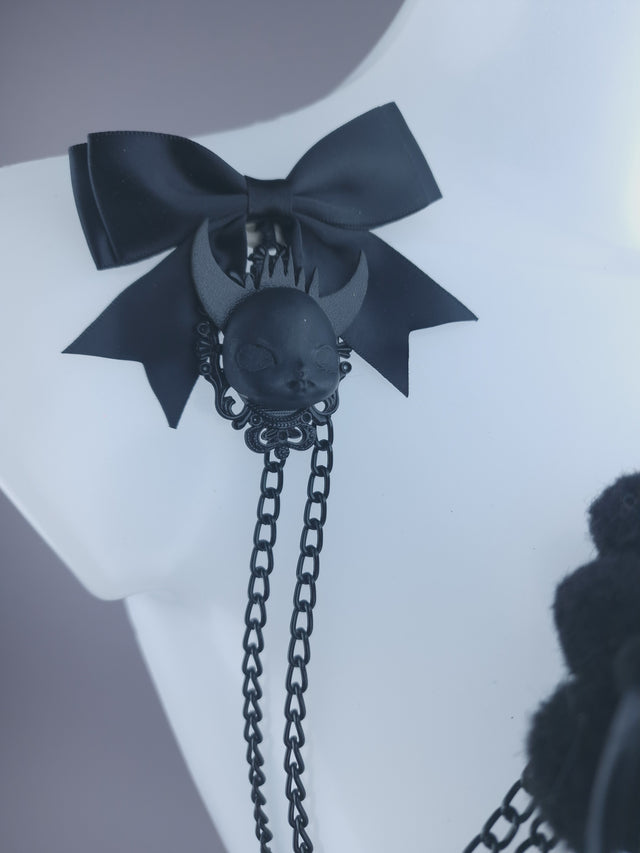 Black Ear Dollface Necklace Brooch Jewellery