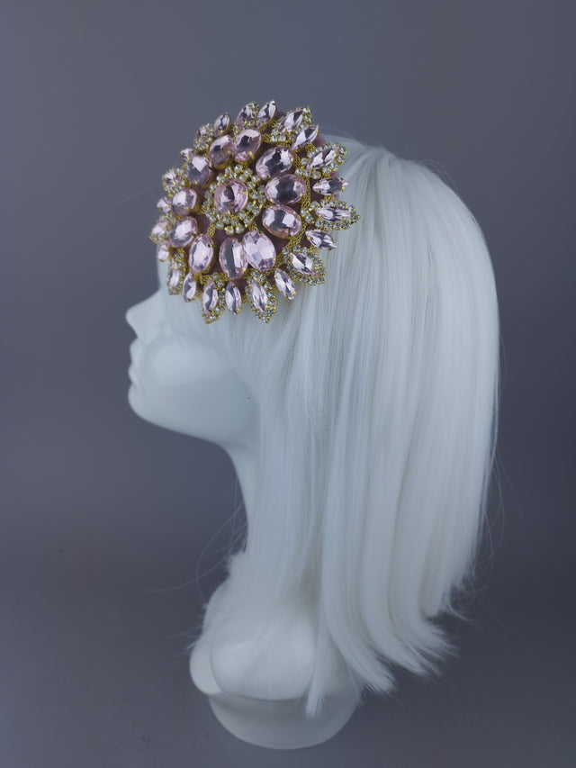 Mini Pale Pink Jewel Fascinator "Sparkle"