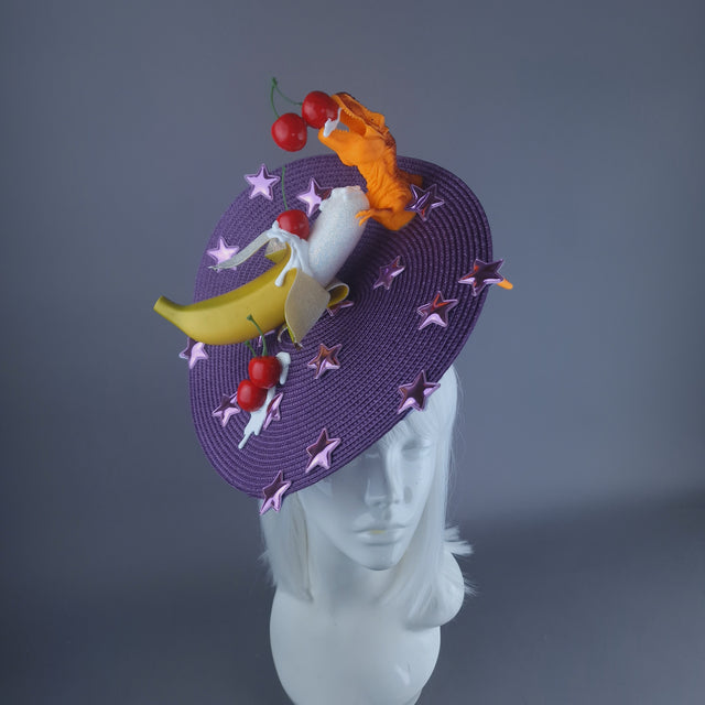 "T-RexX" Colourful Fruit & Dinosaur Fascinator Hat