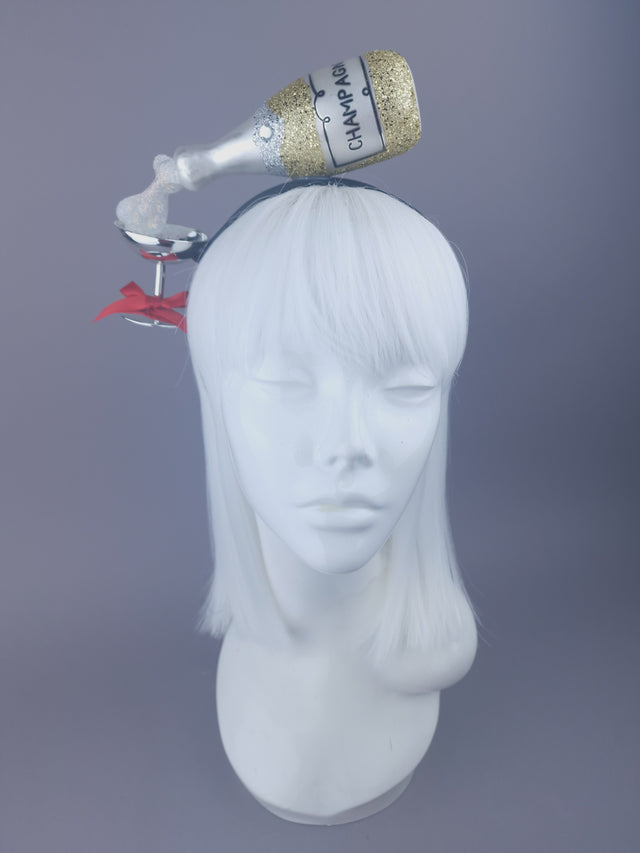 "Pour Me Another" Champagne Headpiece