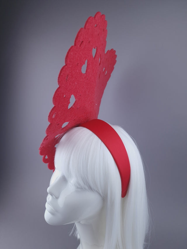 Pearls & Swine: Red Heart Hatinator with Sequins "Heartbeat"