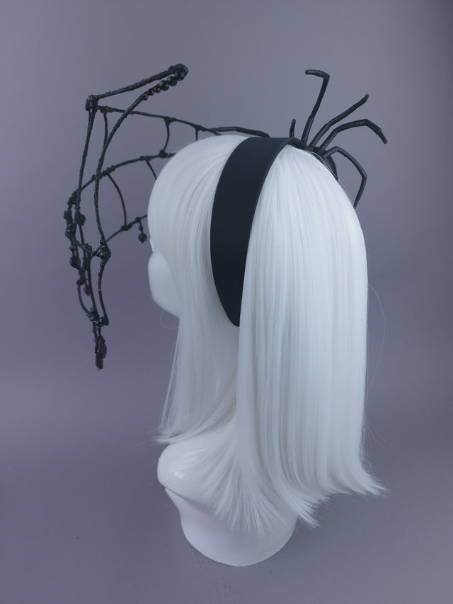 Pearls & Swine: Maximalist Spider & Web Headdress "Capture"