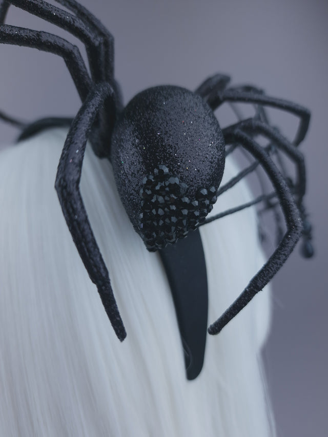Pearls & Swine: Maximalist Spider & Web Headdress "Capture"