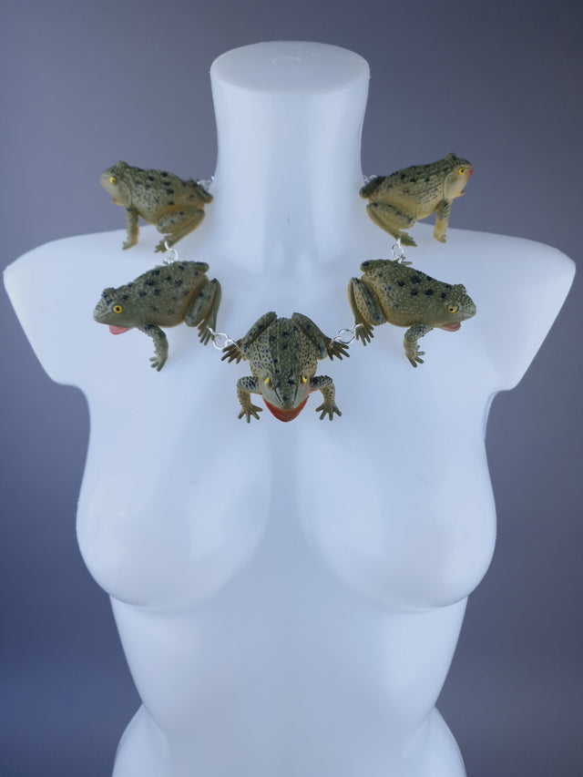 "Ribbit" Large Green Frog Neckpiece