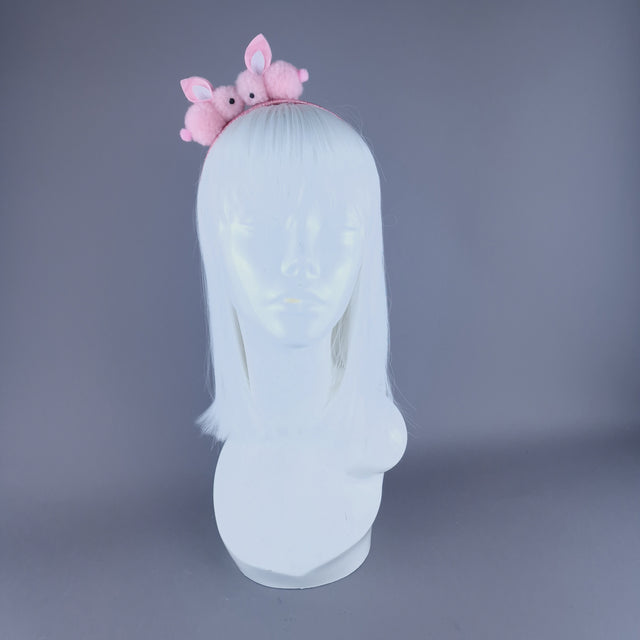 "Pompom" Pink Bunny Rabbit Glitter Headband