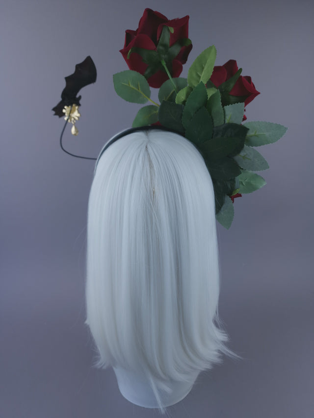 Pearls & Swine: Roses & Bat Headdress "Batty"