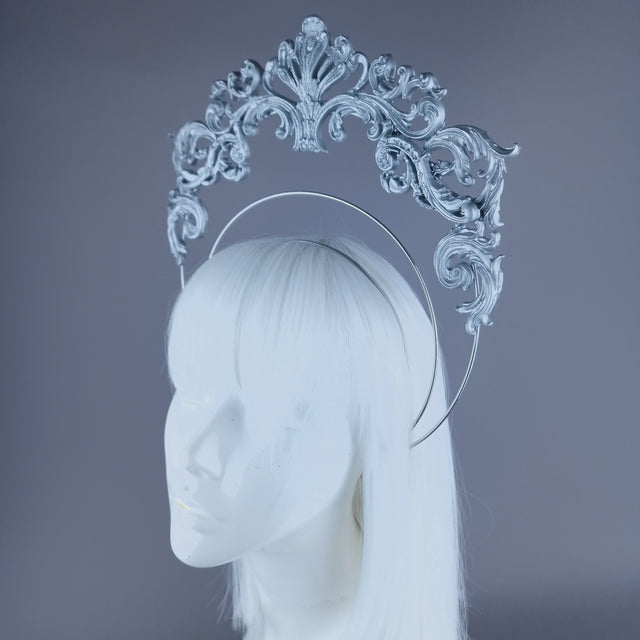 "Adorado" Silver Filigree Halo