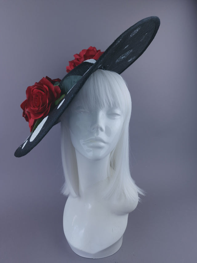 Pearls & Swine: Statement Red Rose Polka Dot Hat