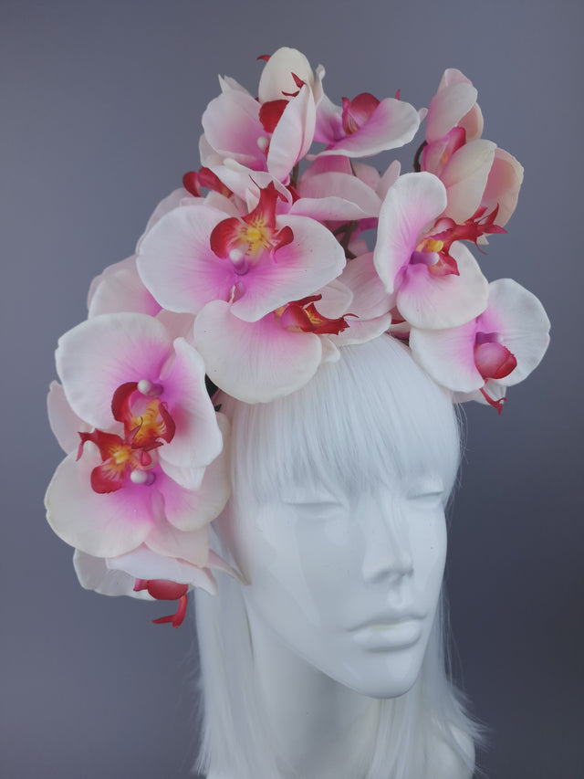 Pink & White Orchid Headdress