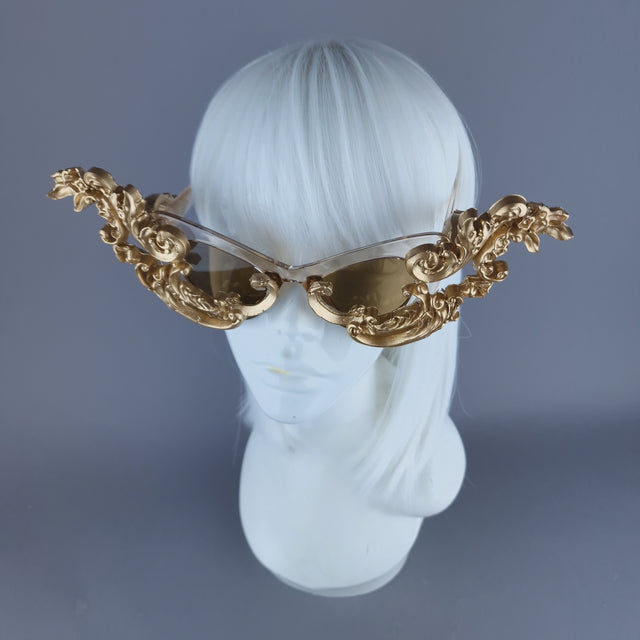 "Zeus" Gold Filigree Ornate Sunglasses