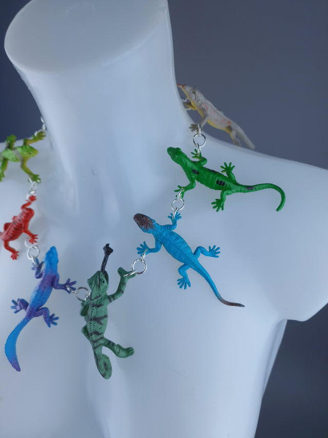 Colourful Medium Lizard Gecko Neckpiece