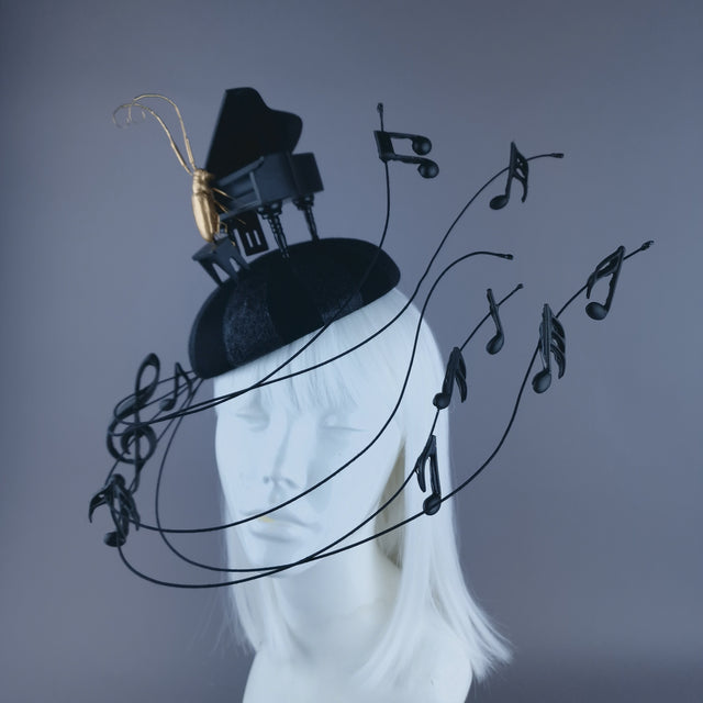 "Beethoven's Silence" Black Fascinator Hat