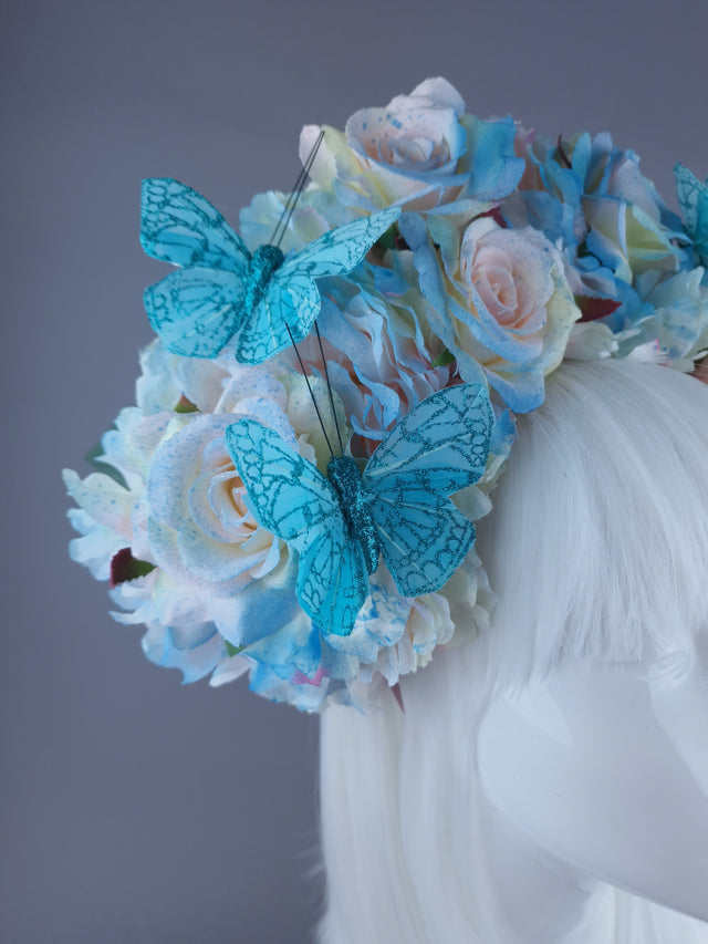 "Lizzie" Pastel Flower with Butterfly Headdress