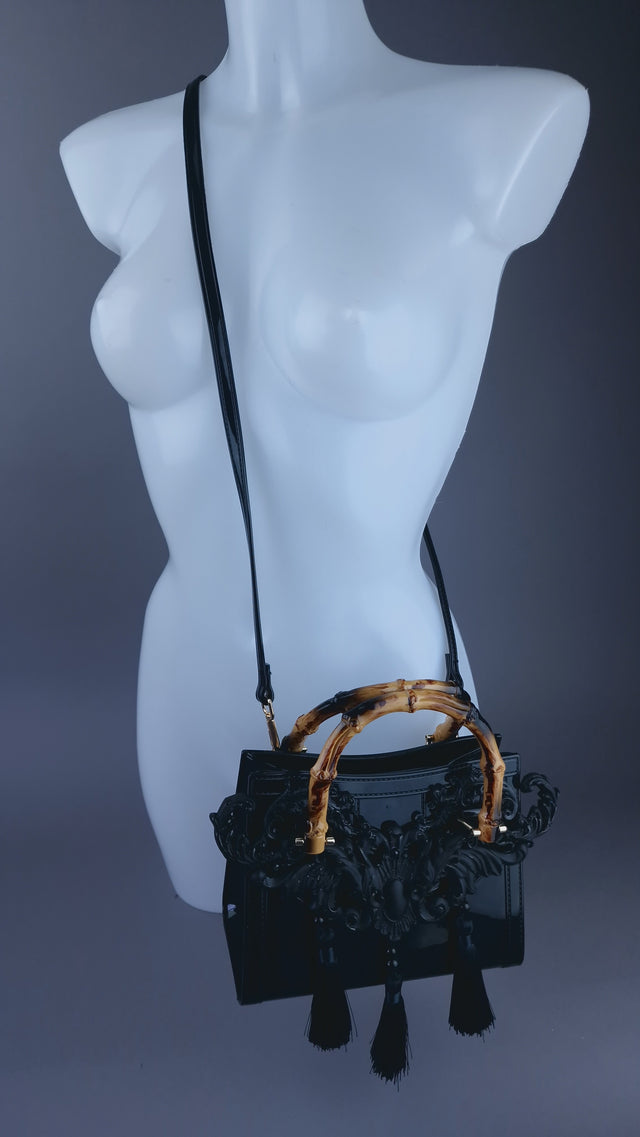 "Shadow" Black Filigree Handbag