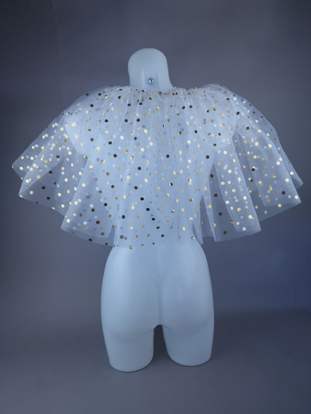 "Bobo" Spotted Neck Ruffle, Clown Collar