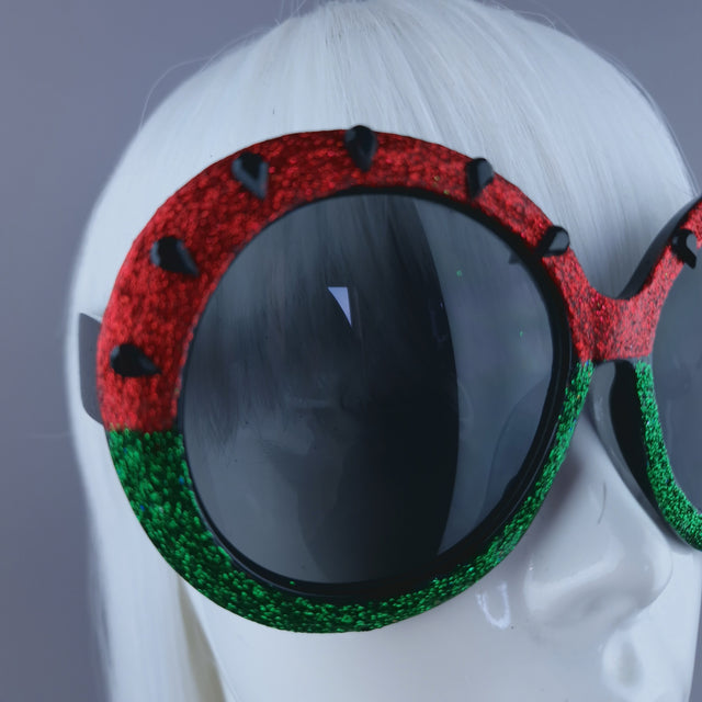 "Ceasefire" Watermelon Oversized Round Sunglasses (Charity)