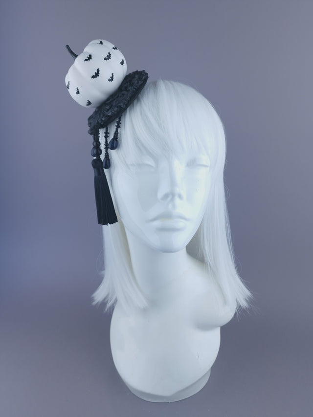 "Empusa" Mini Pumpkin, Filigree & Tassle Fascinator