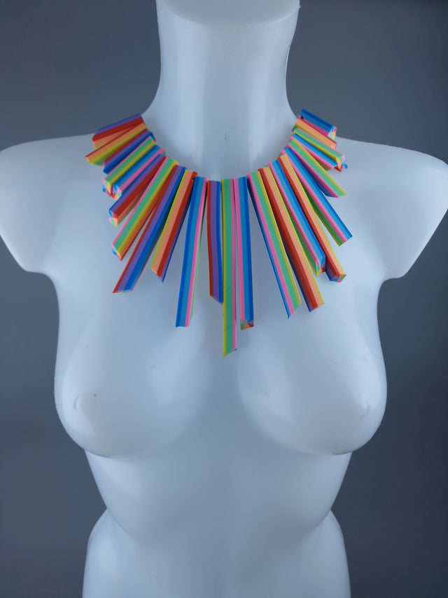 SAMPLE Rubber Rainbow Necklace