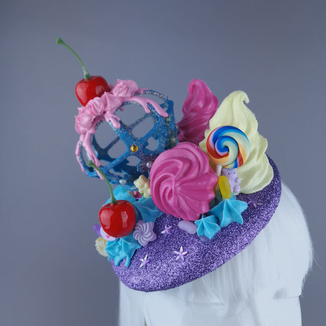 "Antoinette" Crown, Cherries & Cream Food Fascinator Hat