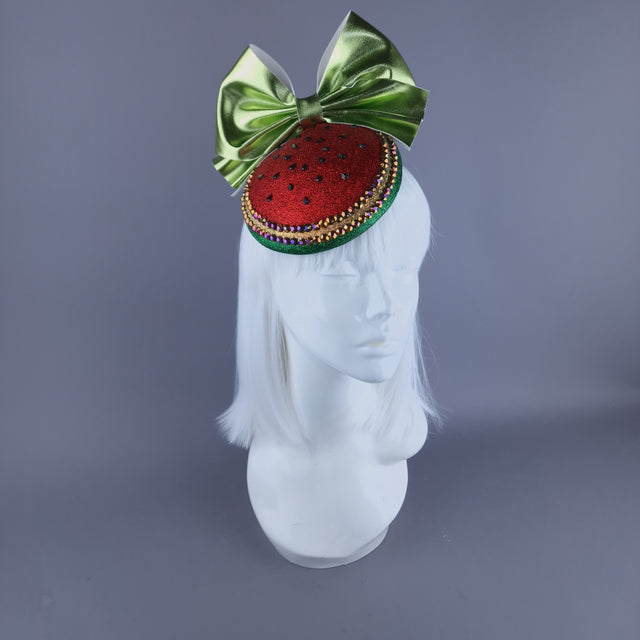 "Peace" Glitter Watermelon Fascinator Hat (Charity)