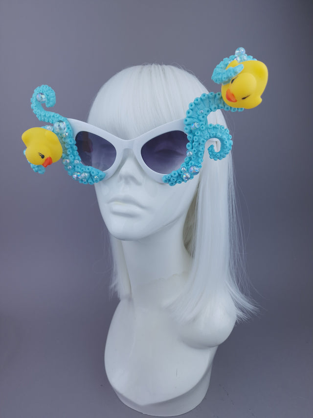 Pearls & Swine: Pastel Blue Tentacle & Duck Sunglasses "Bubble Bath"