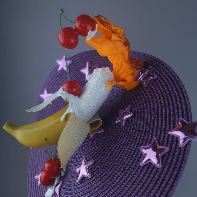 "T-RexX" Colourful Fruit & Dinosaur Fascinator Hat