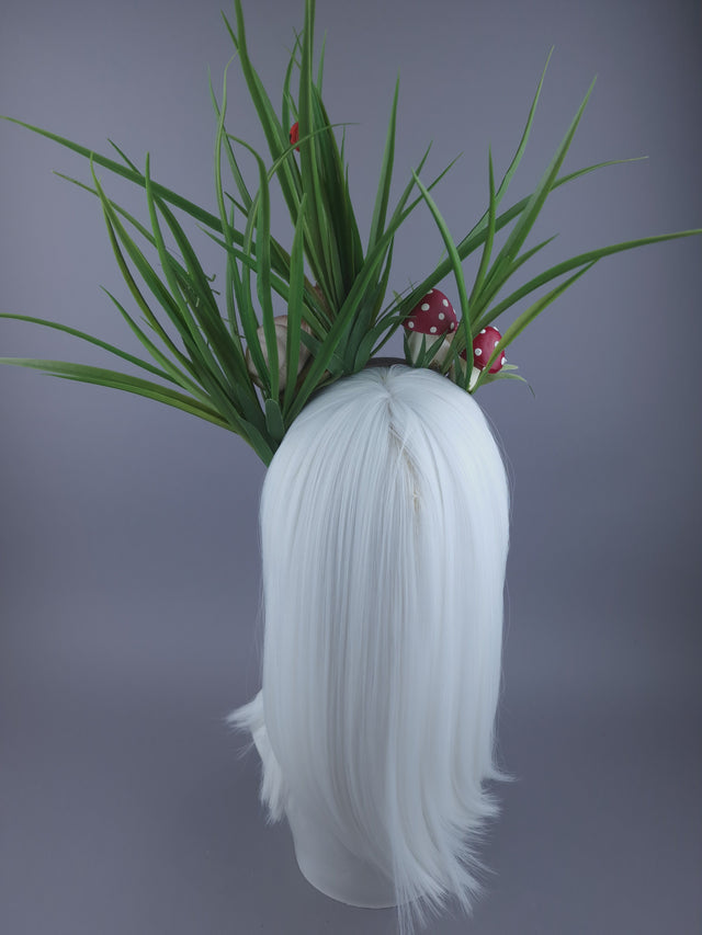"Small World" Snail, Grass, Mushroom Headpiece