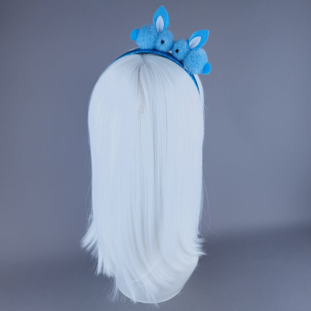 "Pompom" Blue Bunny Rabbit Glitter Headband