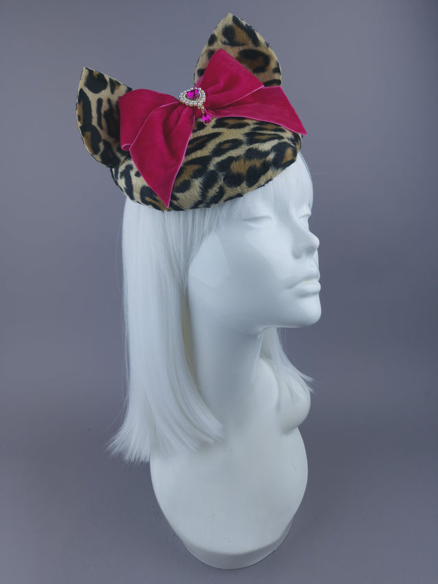 Pearls & Swine: Hat Leopard Print Vintage Inspired Cat Ear