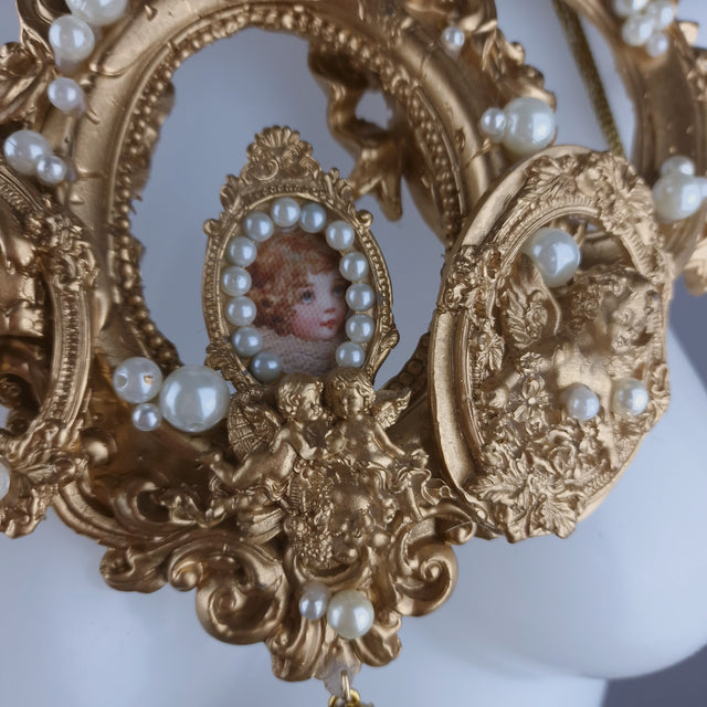 "Circe" Gold Filigree & Pearl Cherub Body Jewellery Harness