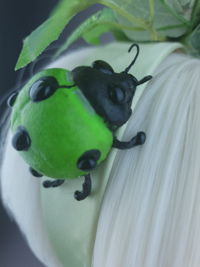 Pearls & Swine: Autumnal Headdress with Ladybird & Green Pumpkin "Snug"