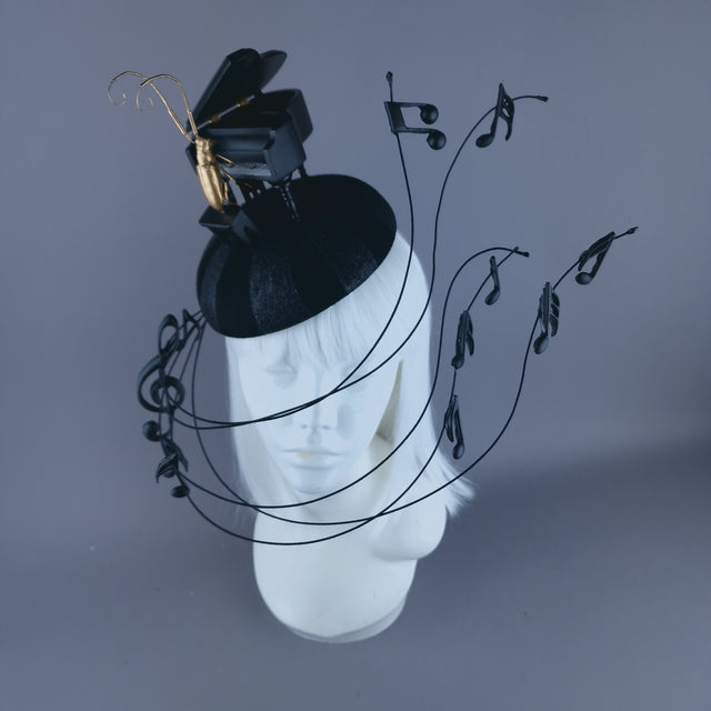 "Beethoven's Silence" Black Fascinator Hat