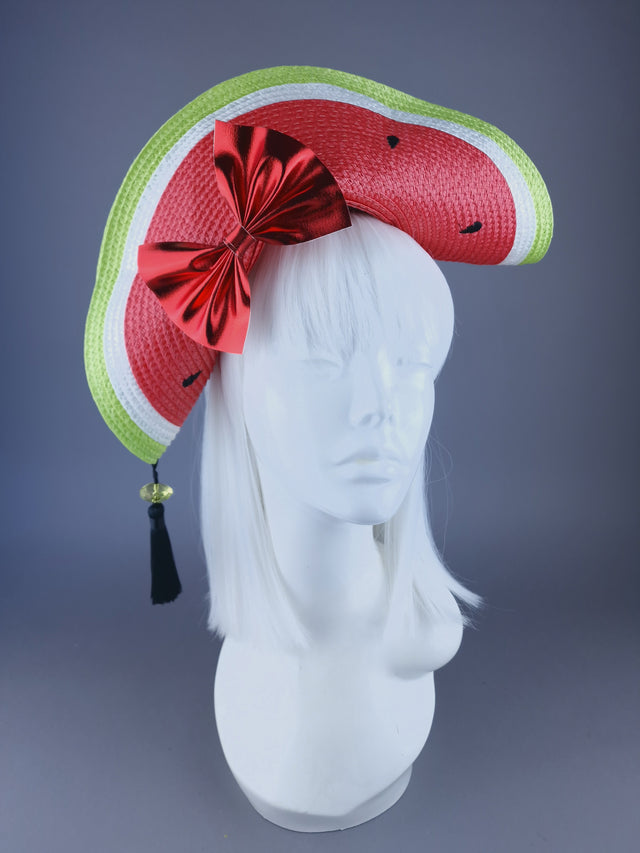 "Revolution" Watermelon, Bow & Tassel Hat