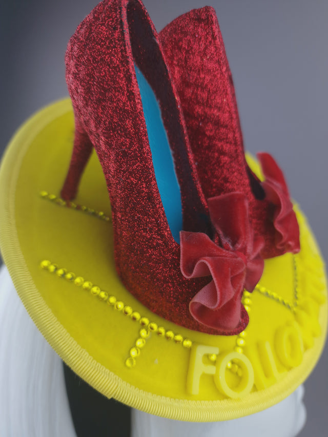 Pearls & Swine: Wizard of Oz, Ruby Slippers Fascinator Hat "Dorothy"