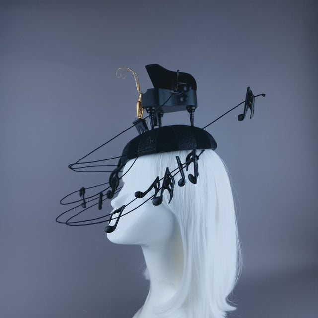 "Beethoven's Silence" Black Fascinator Hat