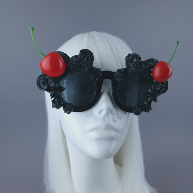 Pearls & Swine: Black Frosting Icing Cherry Sunglasses "Fondant"