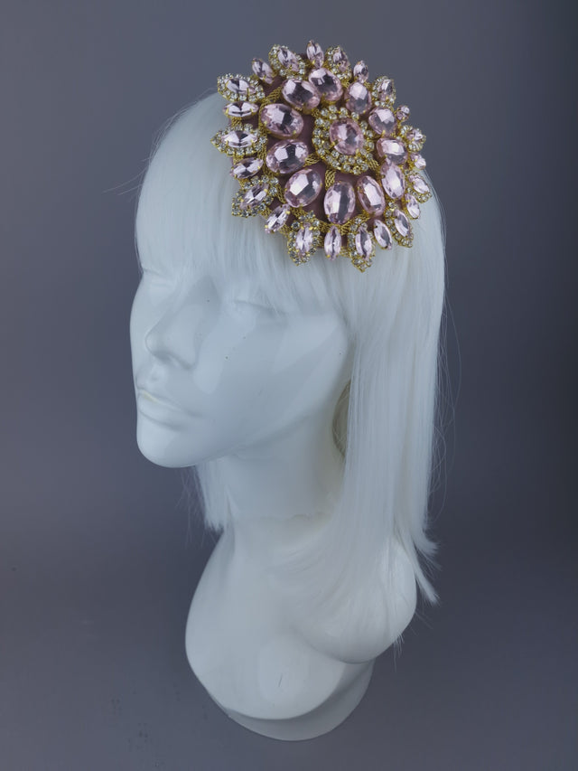 Mini Pale Pink Jewel Fascinator "Sparkle"