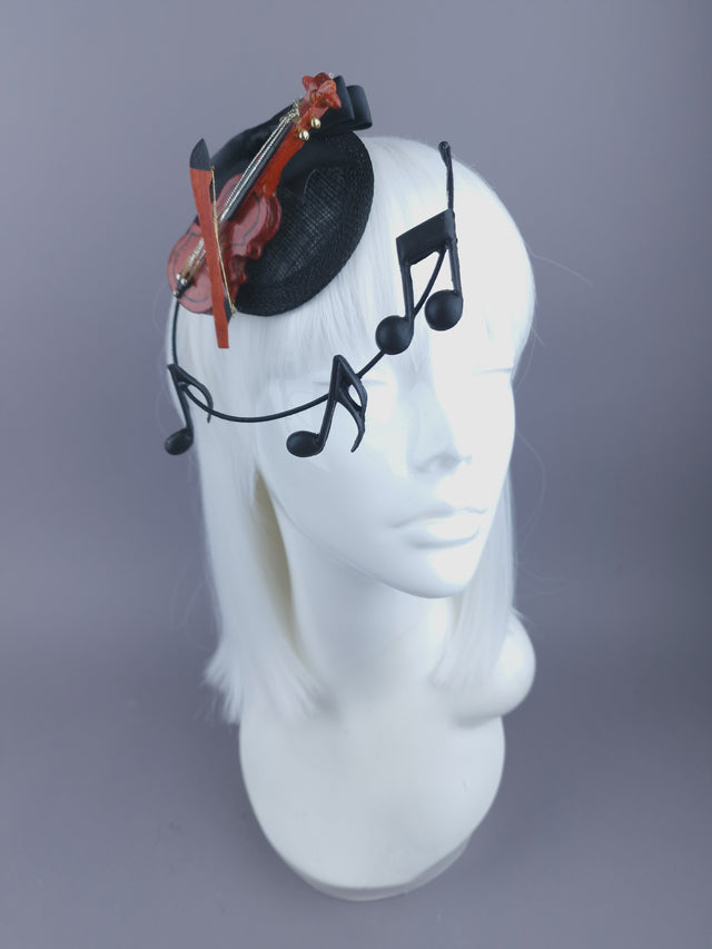 "Amati" Violin & Musical Notes Mini Fascinator