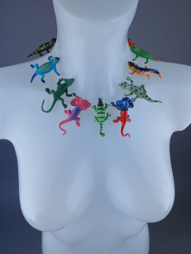 Colourful Small Lizard Gecko Neckpiece
