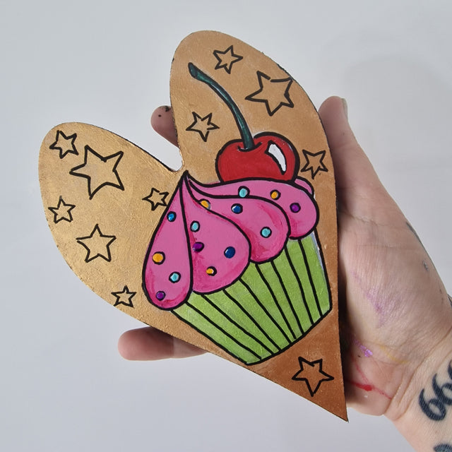 Bink Neptune: Original Cupcake Painting "Bite Me"