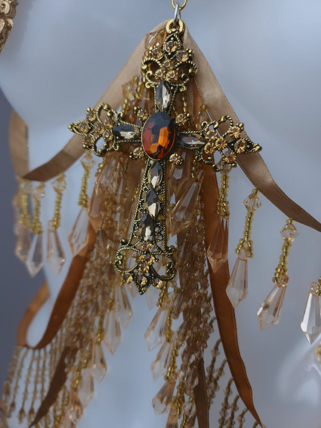 "Holy" Gold Filigree Cherub Body Jewellery Harness