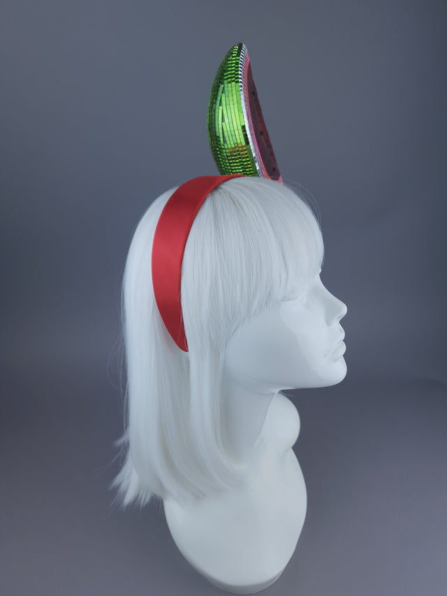 Pearls & Swine: Mirrorball Watermelon Headdress "Noone Is Free Until We All Are Free"