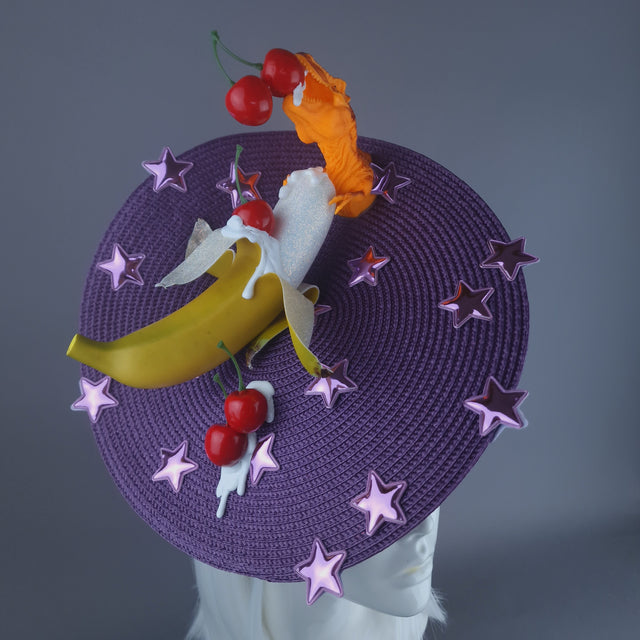 "T-RexX" Colourful Fruit & Dinosaur Fascinator Hat
