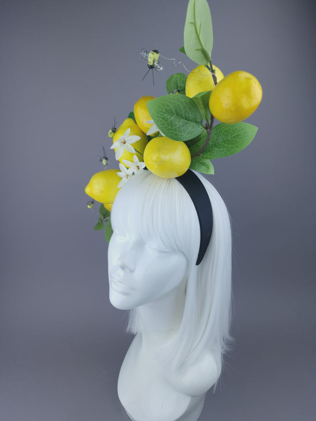 Yellow Lemons & Bees Headpiece "Joy"