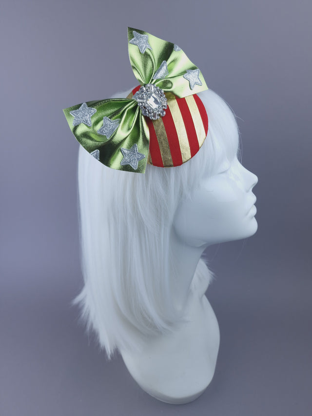 Metallic Bow & Glitter Stars Mini Fascinator