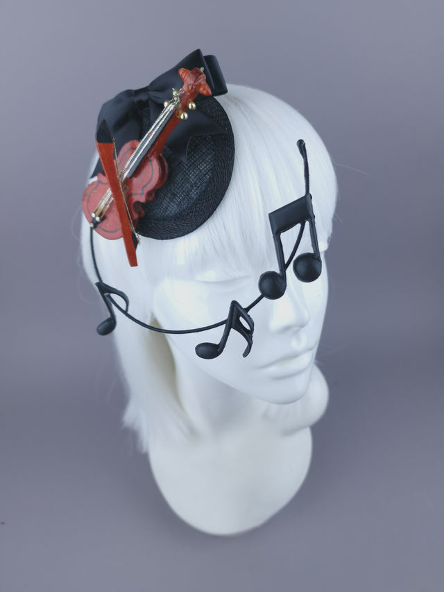 "Amati" Violin & Musical Notes Mini Fascinator