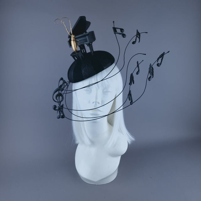 "Beethoven's Silence" Black Fascinator Hat