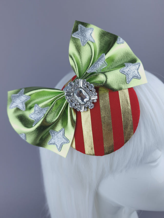 Metallic Bow & Glitter Stars Mini Fascinator